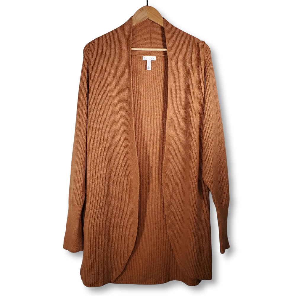 Leith Open Front Dolman Sleeve Cardigan Burnt Orange Size Medium